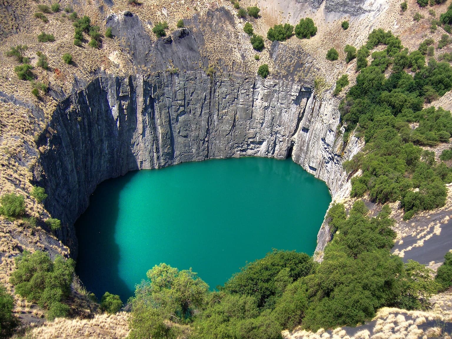 Open pit mining operation — copper ore extraction
